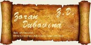 Zoran Dubovina vizit kartica